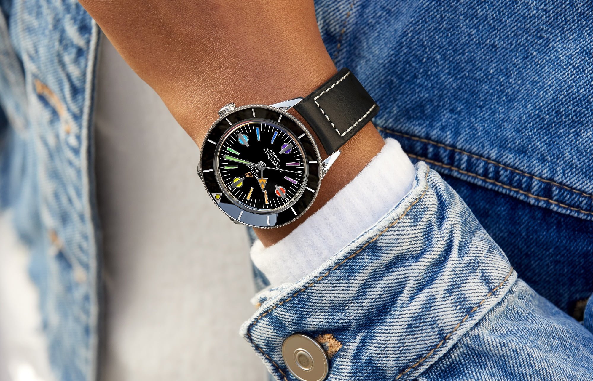 11_Superocean Heritage '57 Limited Edition with a black vintage-inspired leather strap