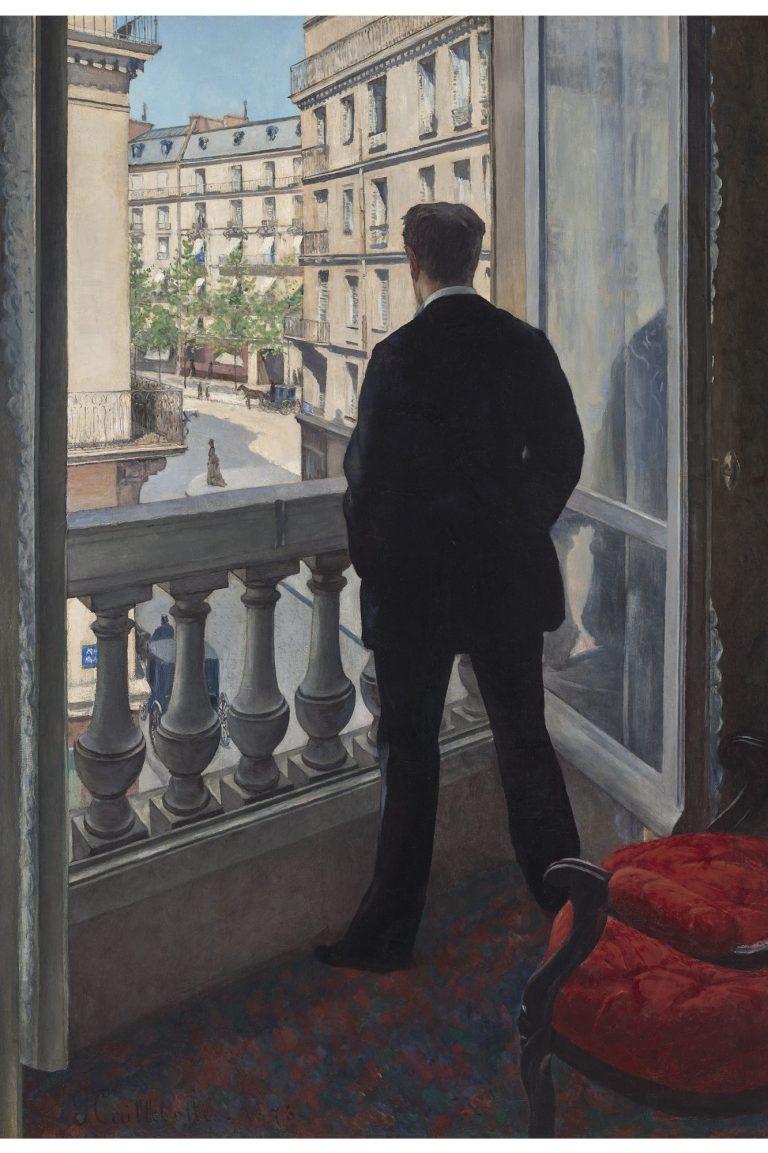 GUSTAVE CAILLEBOTTE (1848-1894), Jeune homme à sa fenêtre, signed and dated 'G Caillebotte. 1876' (lower left), oil on canvas, 45 5/8 x 31 7/8 in. (116 x 81 cm.), Painted in 1876., Estimate on request, Image courtesy of Christie's Images Ltd. 2021
