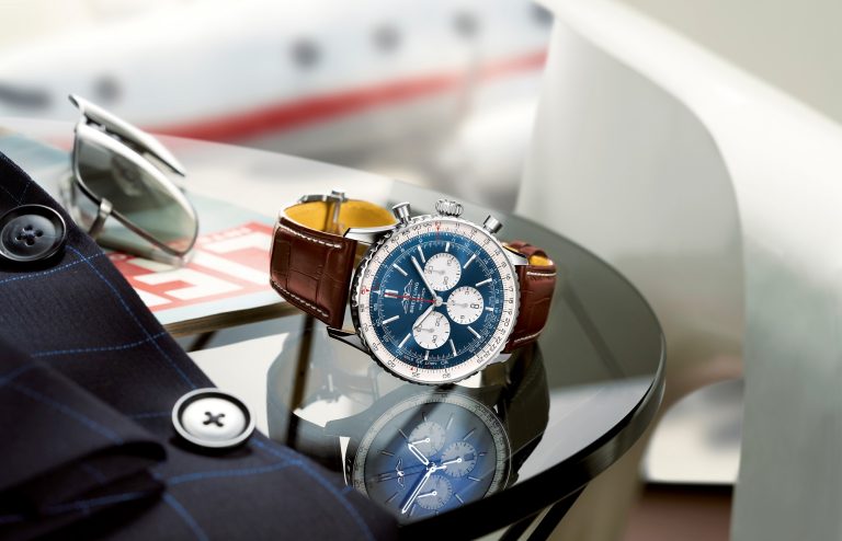Breitling Navitimer B01 Chronograph 46_blue dial and brown alligator leather strap_Ref. AB0137211C1P1 - Imagery courtesy of Breitling
