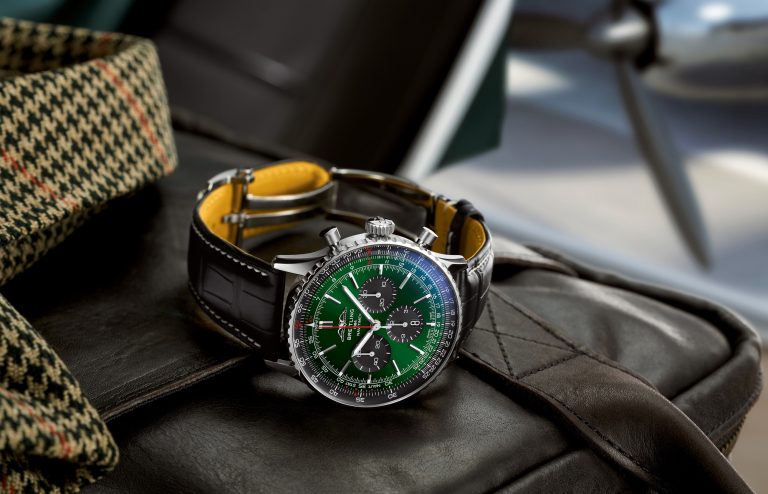 Breitling Navitimer B01 Chronograph 46_dark green dial and black alligator leather strap_Ref. AB0137241L1P1 - Imagery courtesy of Breitling