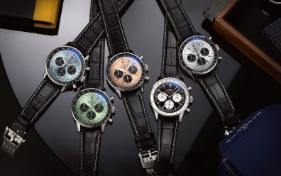 Breitling's new Navitimer B01 Chronograph 43_References AB0138241C1P1 (ice-blue), AB0138241L1P1 (mint-green), AB0138241K1P1 (copper-colored), AB0138211B1P1 (black) and AB0138241G1P1(silver-colored)_RGB - Imagery courtesy of Breitling