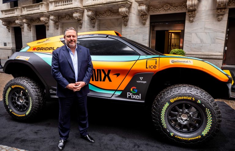 Zak Brown, CEO of McLaren Racing, outside of the NYSE - Photography courtesy of NYSE, provided by McLaren Racing
