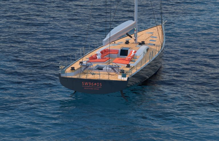SW96 Hull No. 5 Stern Rendering - Imagery courtesy of Southern Wind Yachts