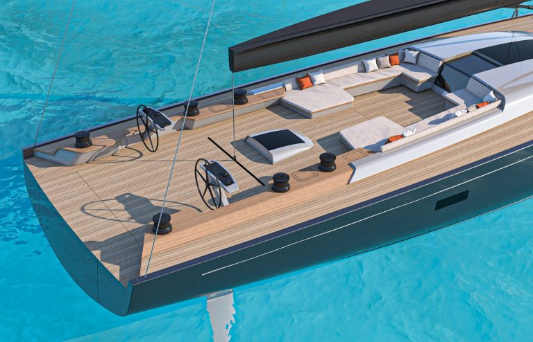 SW96 Hull No. 4 Starboard Aft Rendering - Imagery courtesy of Southern Wind Yachts