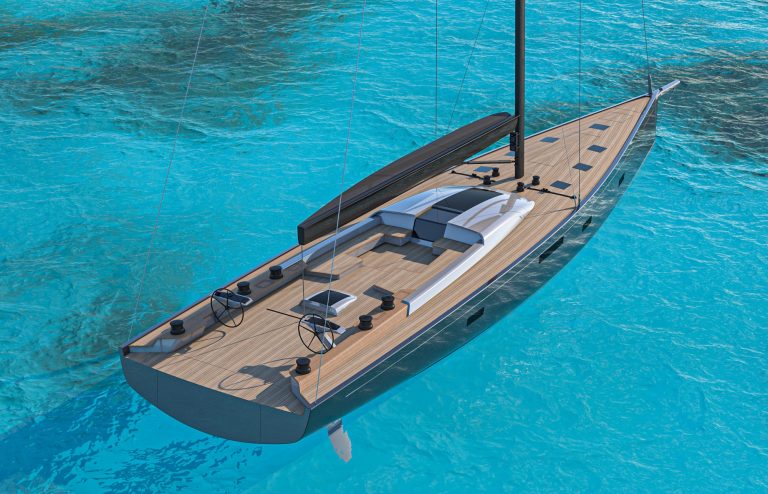 SW96 Hull No. 4 Starboard Quarter Rendering - Imagery courtesy of Southern Wind Yachts