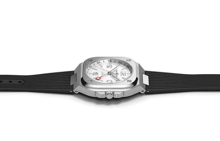 Bell & Ross BR05 GMT White with Black Rubber Strap