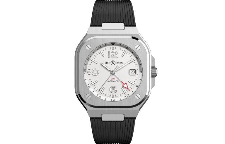 Bell & Ross BR05 GMT White with Black Rubber Strap