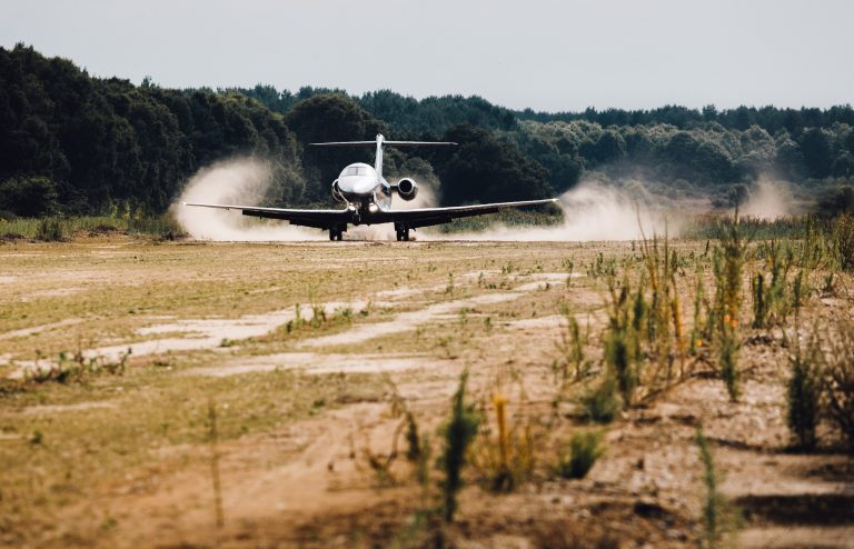 PC-24 Super Versatile Jet, landing on an unimproved landing strip. Imagery courtesy of Pilatus Aircraft Ltd.